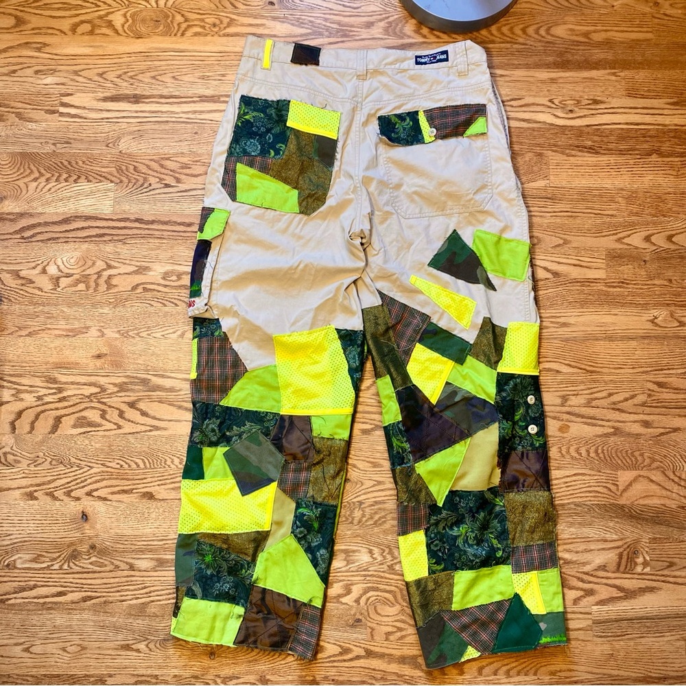 Neon Patchwork Cargo Pants - image 7